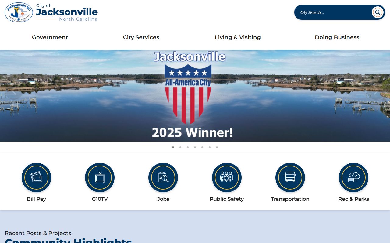 City of Jacksonville official website for death records information