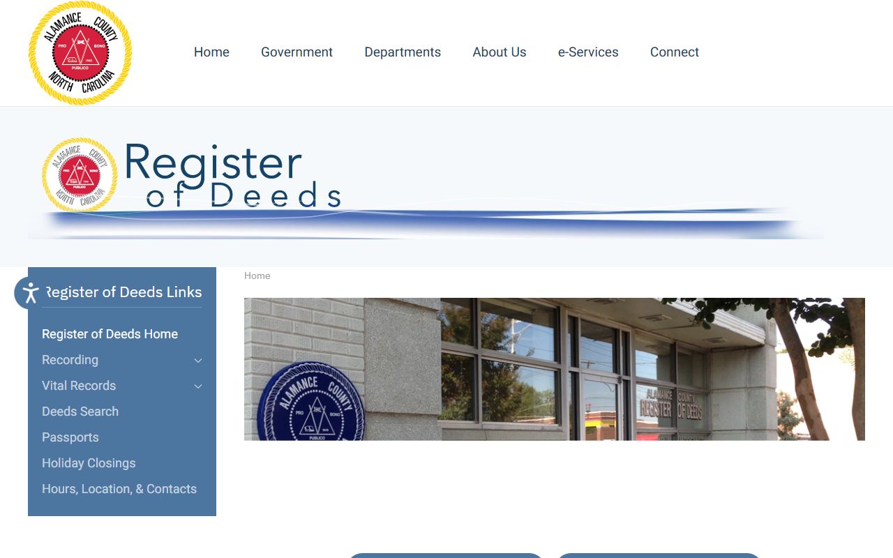 Alamance County Register of Deeds office for death records