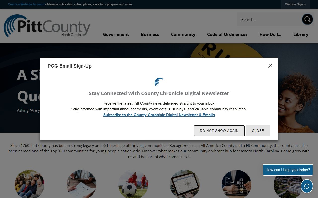 Pitt County government website showing Register of Deeds information for death records